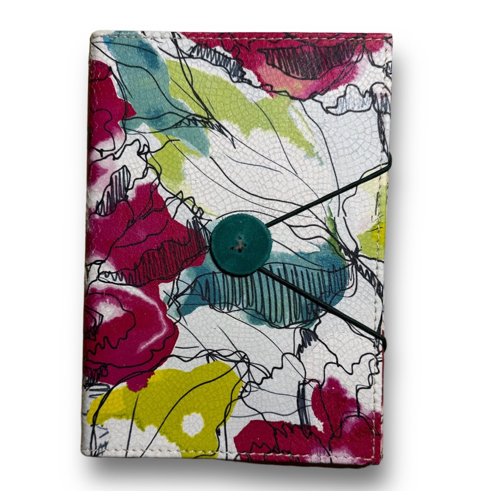 A. COZZI FLORAL PRINTED SUEDE LINED JOURNAL